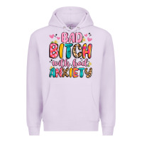 Lilac bad bitch with bad anxiety Premium Hoodie - Artiststas