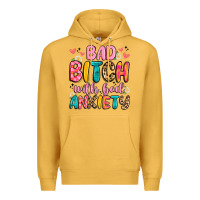 Mustard bad bitch with bad anxiety Premium Hoodie - Artiststas