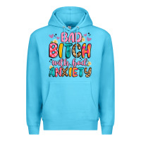 Ocean Blue bad bitch with bad anxiety Premium Hoodie - Artiststas