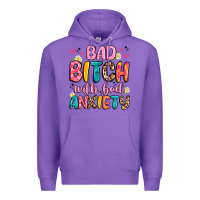 Purple bad bitch with bad anxiety Premium Hoodie - Artiststas