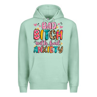 Seafoam bad bitch with bad anxiety Premium Hoodie - Artiststas