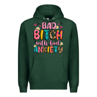Sports Green bad bitch with bad anxiety Premium Hoodie - Artiststas