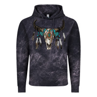 Cloud Black boho bull skull Vintage Hoodie - RanaPortraitStore