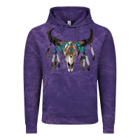 Cloud Purple boho bull skull Vintage Hoodie - RanaPortraitStore