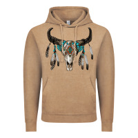 Vintage Coffee boho bull skull Vintage Hoodie - RanaPortraitStore