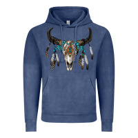 Boho Bull Skull Vintage Hoodie | Teevron