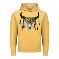Vintage Mustard boho bull skull Vintage Hoodie - RanaPortraitStore