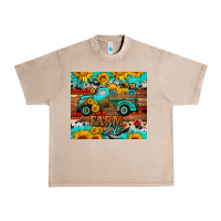 French Oak western farm life truck sunflowers  mousepad Urban Heavy Tee - HRA Design Shop