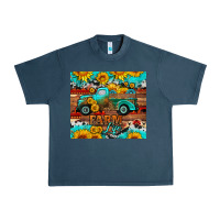 Midnight Navy western farm life truck sunflowers  mousepad Urban Heavy Tee - HRA Design Shop