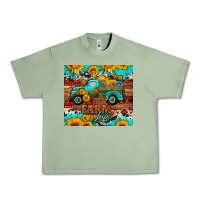 Oil Green western farm life truck sunflowers  mousepad Urban Heavy Tee - HRA Design Shop