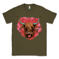 Army Green highland cow valentines Classic Tee - JahusDesignShop