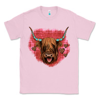 Bubblegum Pink highland cow valentines Classic Tee - JahusDesignShop