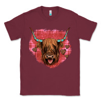 Burgundy highland cow valentines Classic Tee - JahusDesignShop