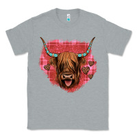 Heather Grey highland cow valentines Classic Tee - JahusDesignShop