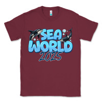 Burgundy Sea World 2025 Classic Tee - CowhideDigitalArt