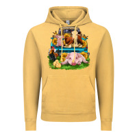 Vintage Mustard farm truck animals Vintage Hoodie - Zillion Design Studio