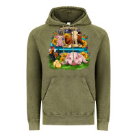 Vintage Olive farm truck animals Vintage Hoodie - Zillion Design Studio