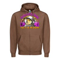 Chestnut doge coin to the moon 80's retro sunset Zipper Hoodie - Jasminsmagicworld