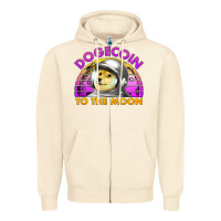 Sandshell doge coin to the moon 80's retro sunset Zipper Hoodie - Jasminsmagicworld