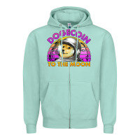 Seafoam doge coin to the moon 80's retro sunset Zipper Hoodie - Jasminsmagicworld