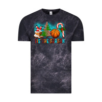 Cloud Black Tis The Season Christmas With Basketball And Candy Cane Vintage Tee - FaDigitalArtStudio