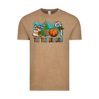 Vintage Coffee Tis The Season Christmas With Basketball And Candy Cane Vintage Tee - FaDigitalArtStudio