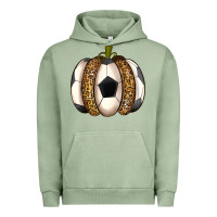 Pigment Oil Green Soccer Pumpkin Urban Hoodie - texasbilliewilder