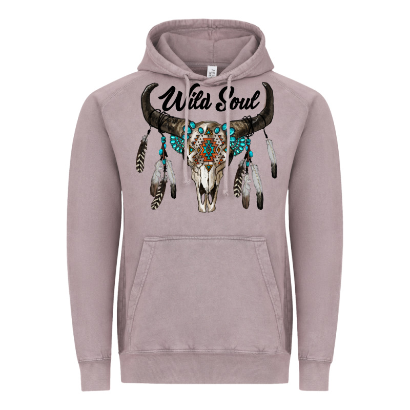 Wild Soul Boho Skull Vintage Hoodie by RanaPortraitStore | Teevron
