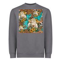 Storm sunflowers charolais cow seamless pattern Heavyweight Sweatshirt - HRA Design Shop
