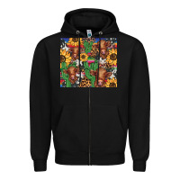 Black western cactus sunflower highlands cow Zipper Hoodie - BarkalooDesign