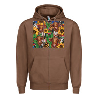 Chestnut western cactus sunflower highlands cow Zipper Hoodie - BarkalooDesign