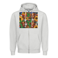 Dove Grey western cactus sunflower highlands cow Zipper Hoodie - BarkalooDesign