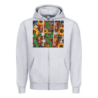 Heather Grey western cactus sunflower highlands cow Zipper Hoodie - BarkalooDesign