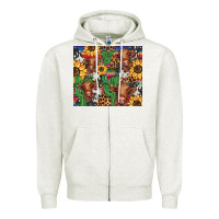 Oatmeal Heather western cactus sunflower highlands cow Zipper Hoodie - BarkalooDesign