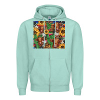 Seafoam western cactus sunflower highlands cow Zipper Hoodie - BarkalooDesign