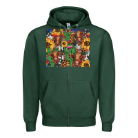 Sports Green western cactus sunflower highlands cow Zipper Hoodie - BarkalooDesign