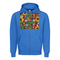 Western Cactus Sunflower Highlands Cow Zipper Hoodie | Teevron