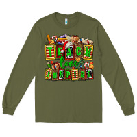 Army Green teach love inspire with Christmas and teacher elements Long Sleeve Tee - AdoDesignShop