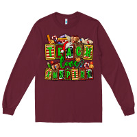 Burgundy teach love inspire with Christmas and teacher elements Long Sleeve Tee - AdoDesignShop