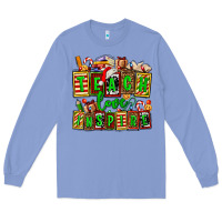 Colony Blue teach love inspire with Christmas and teacher elements Long Sleeve Tee - AdoDesignShop