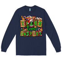 Navy teach love inspire with Christmas and teacher elements Long Sleeve Tee - AdoDesignShop