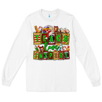 White teach love inspire with Christmas and teacher elements Long Sleeve Tee - AdoDesignShop