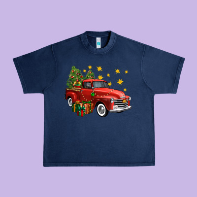 Christmas Truck Urban Heavy Tee Designed By Fadigitalartstudio