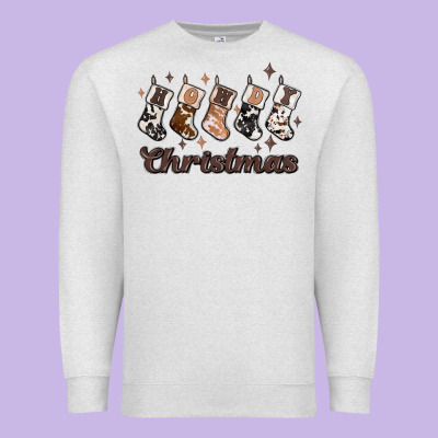 Howdy Christmas Premium Sweatshirt Designed By Maliassmallbusiness
