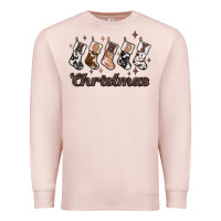 Pale Pink howdy christmas Premium Sweatshirt - MaliasSmallBusiness