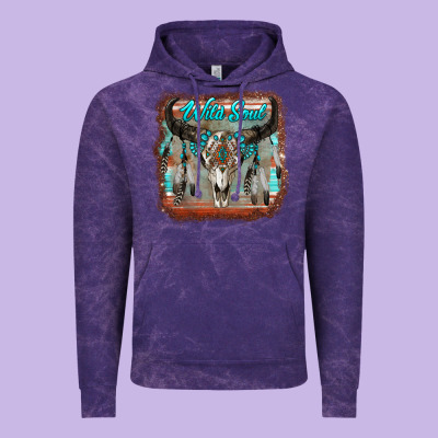 Wild Soul Boho Skull With Background Vintage Hoodie Designed By Ranaportraitstore