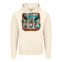 Vintage Artic wild soul boho skull with background Vintage Hoodie - RanaPortraitStore