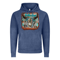 Vintage Denim wild soul boho skull with background Vintage Hoodie - RanaPortraitStore