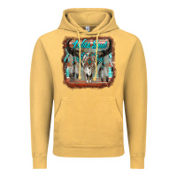 Vintage Mustard wild soul boho skull with background Vintage Hoodie - RanaPortraitStore