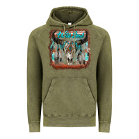 Vintage Olive wild soul boho skull with background Vintage Hoodie - RanaPortraitStore